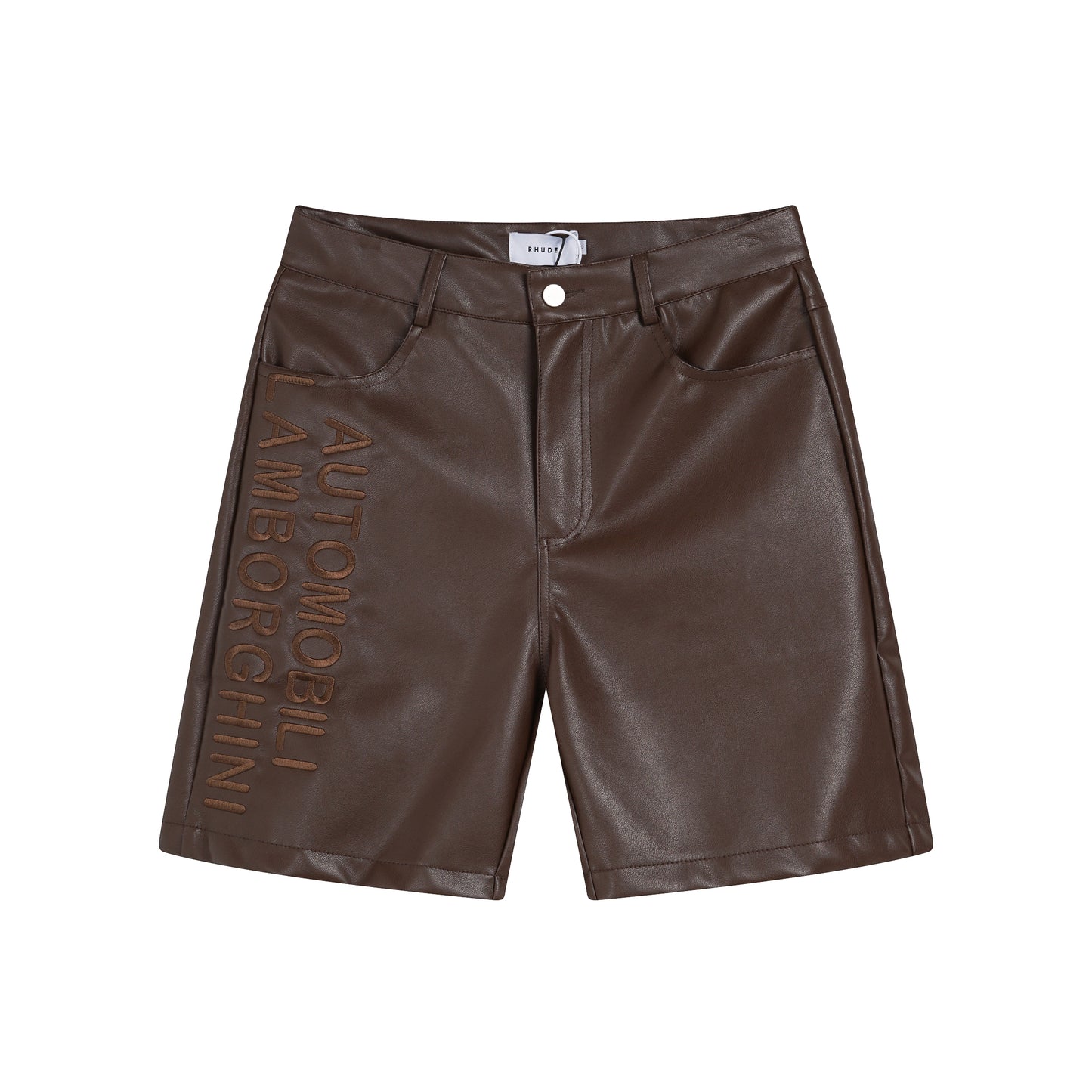 Rh*de Automobili Lamborghini LOGO Leather Shorts