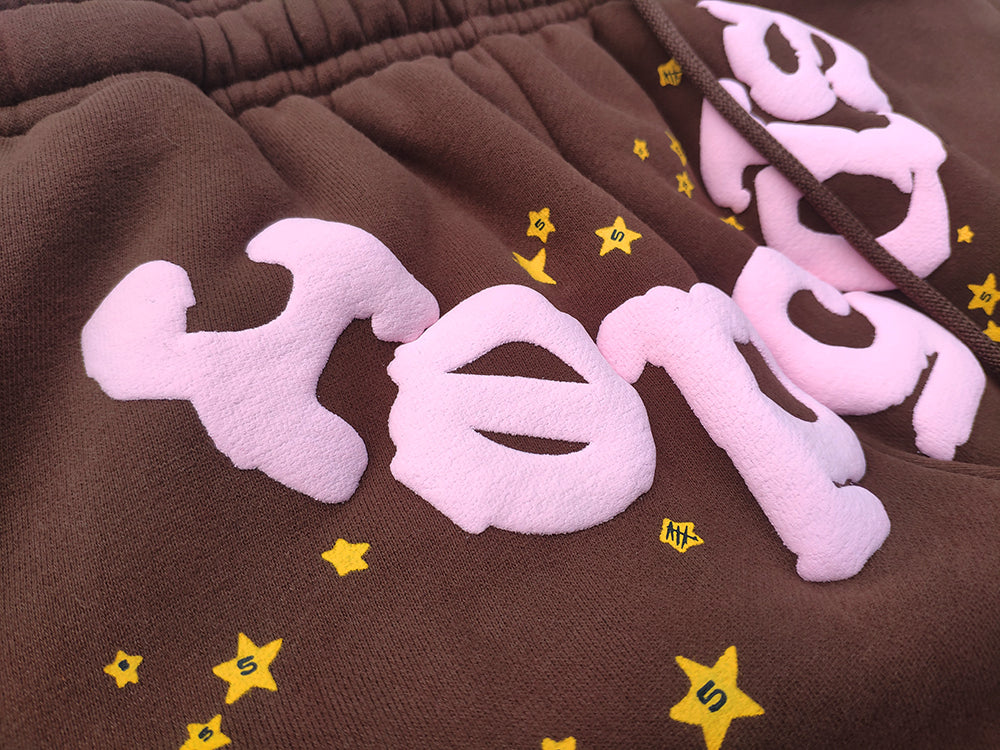 Sp5d*r Classic Sweatpants - Pink/Brown