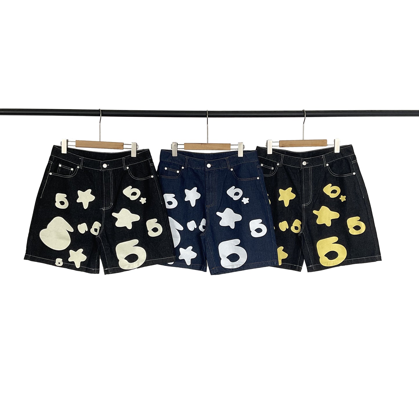 Sp5d*r Vintage Denim 5 Star Shorts