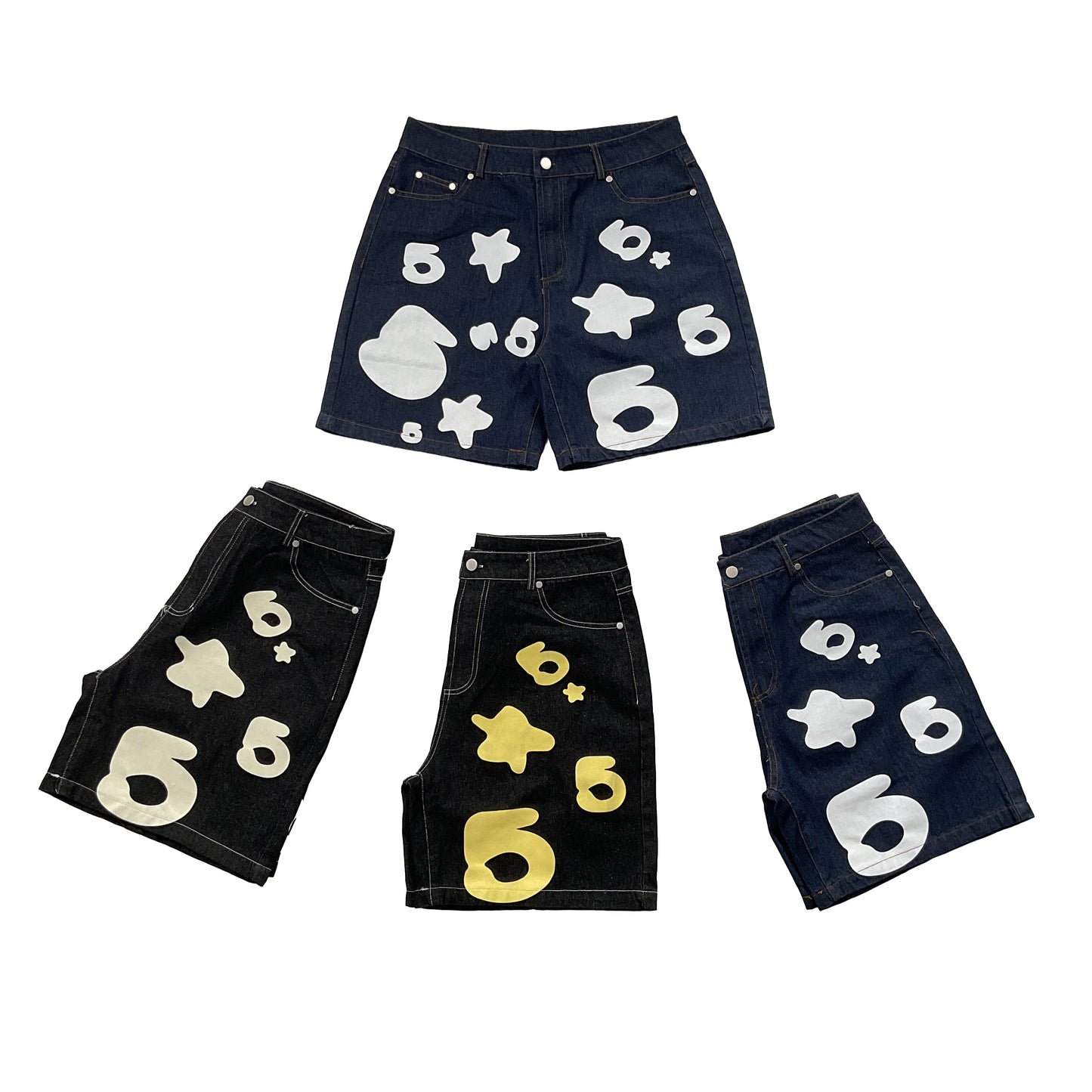 Sp5d*r Vintage Denim 5 Star Shorts