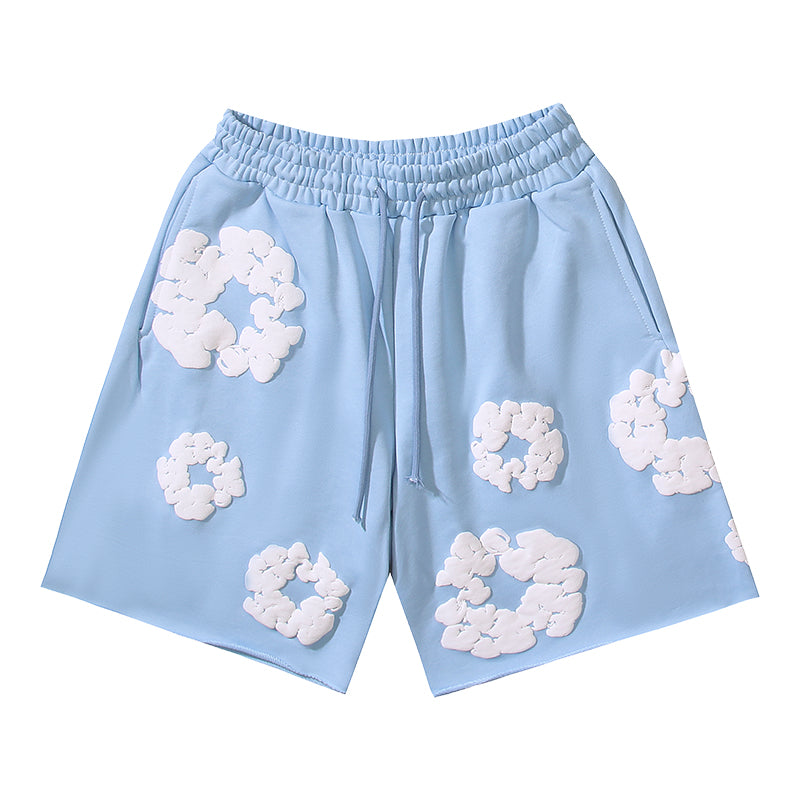 Denim Te*rs Wreath Shorts