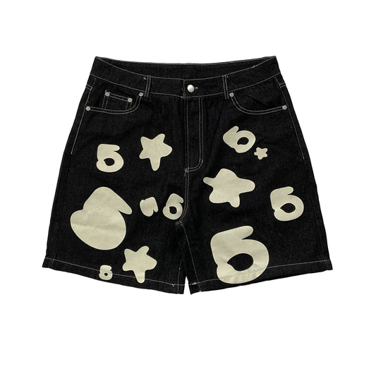 Sp5der Vintage Denim 5 Star Shorts