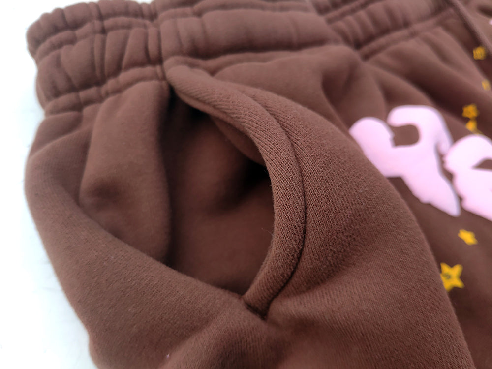 Sp5d*r Classic Sweatpants - Pink/Brown