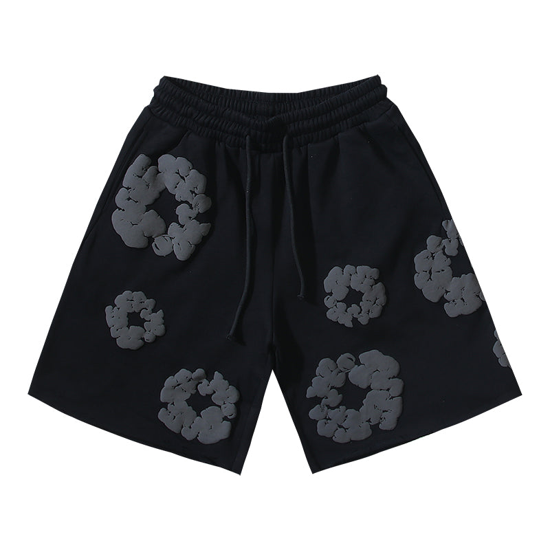 Denim Te*rs Wreath Shorts