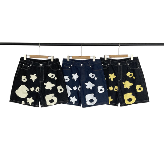 Sp5der Vintage Denim 5 Star Shorts