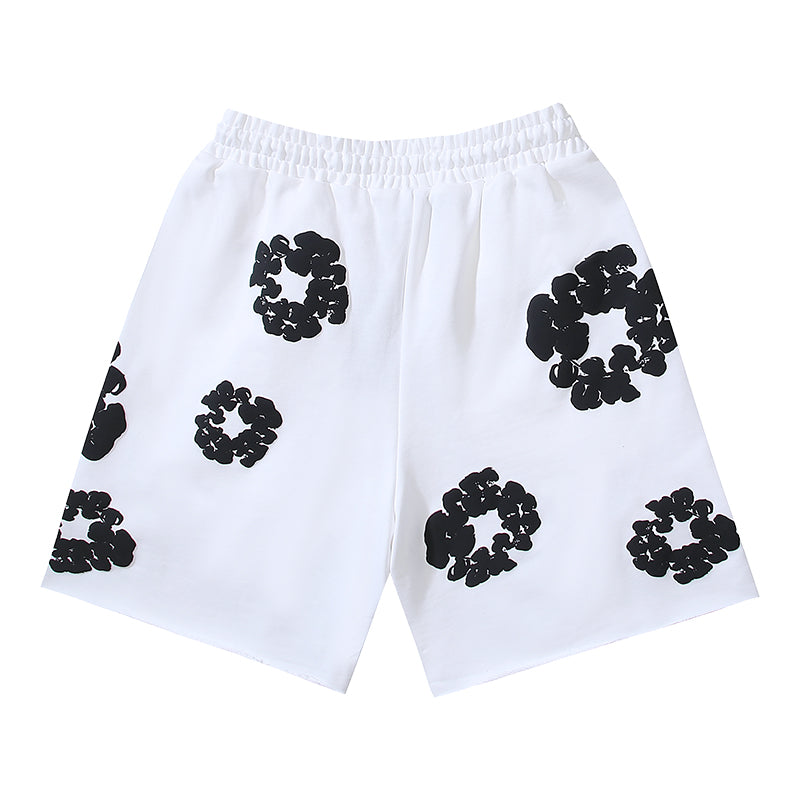 Denim Te*rs Wreath Shorts