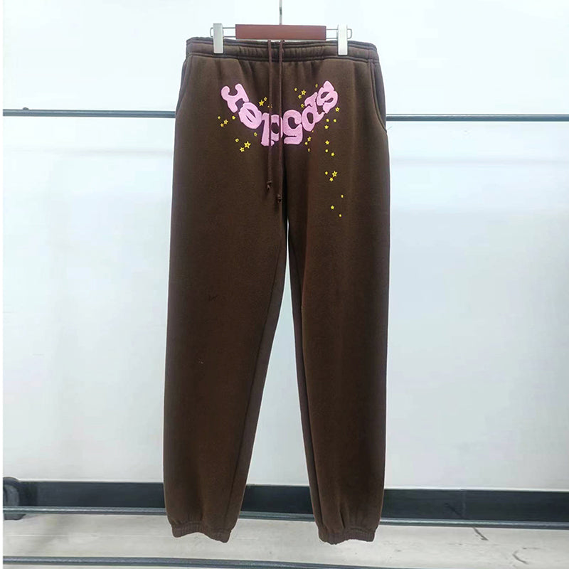 Sp5d*r Classic Sweatpants - Pink/Brown